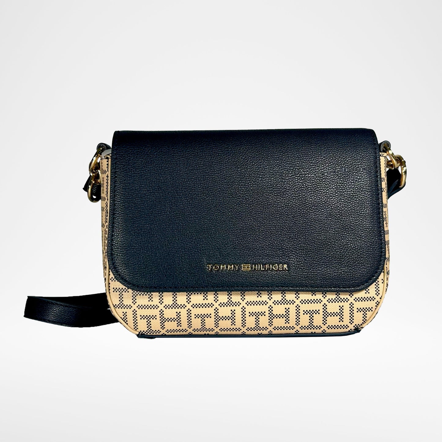 Bolso bandolera Tommy Hilfiger con correa ajustable en azul con beige