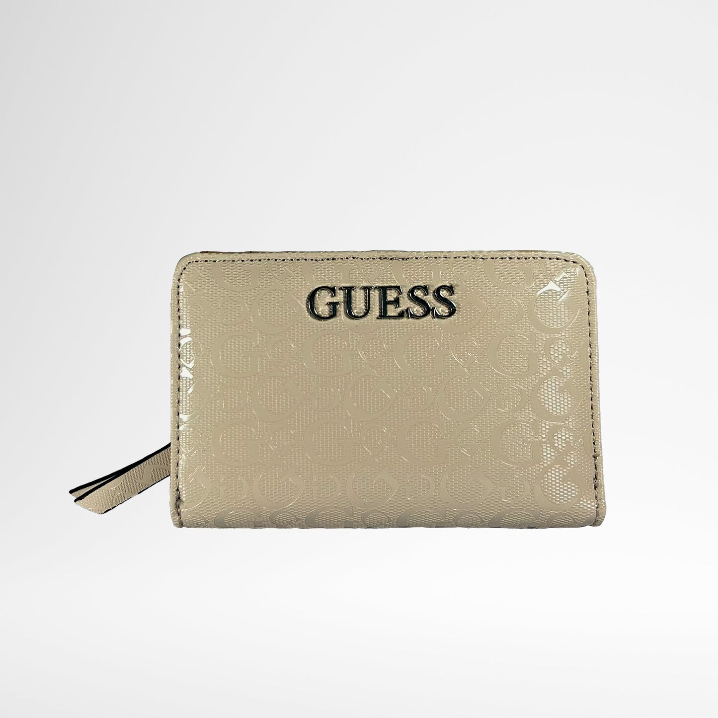 Cartera plegable GUESS Abbas con monograma color arena
