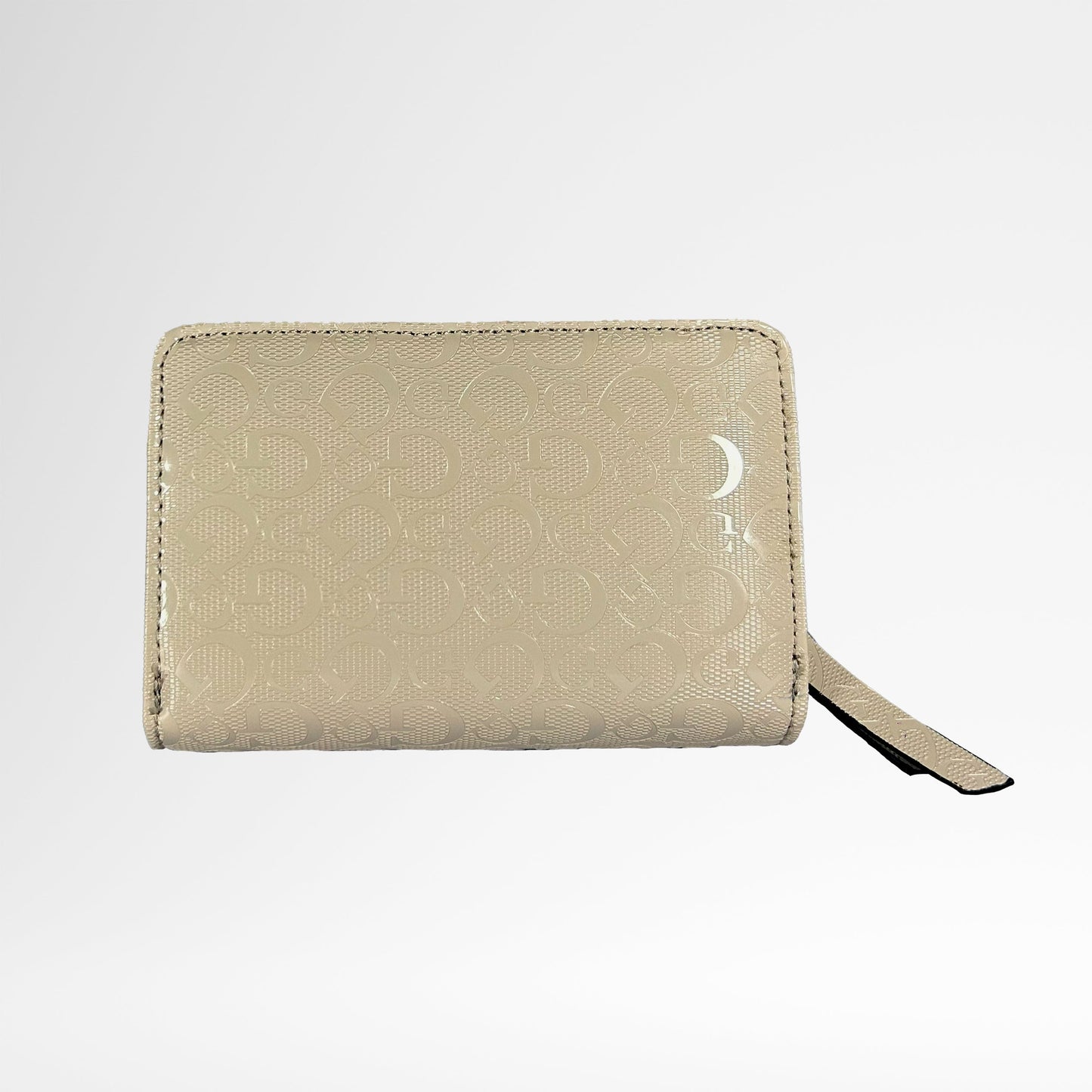 Cartera plegable GUESS Abbas con monograma color arena