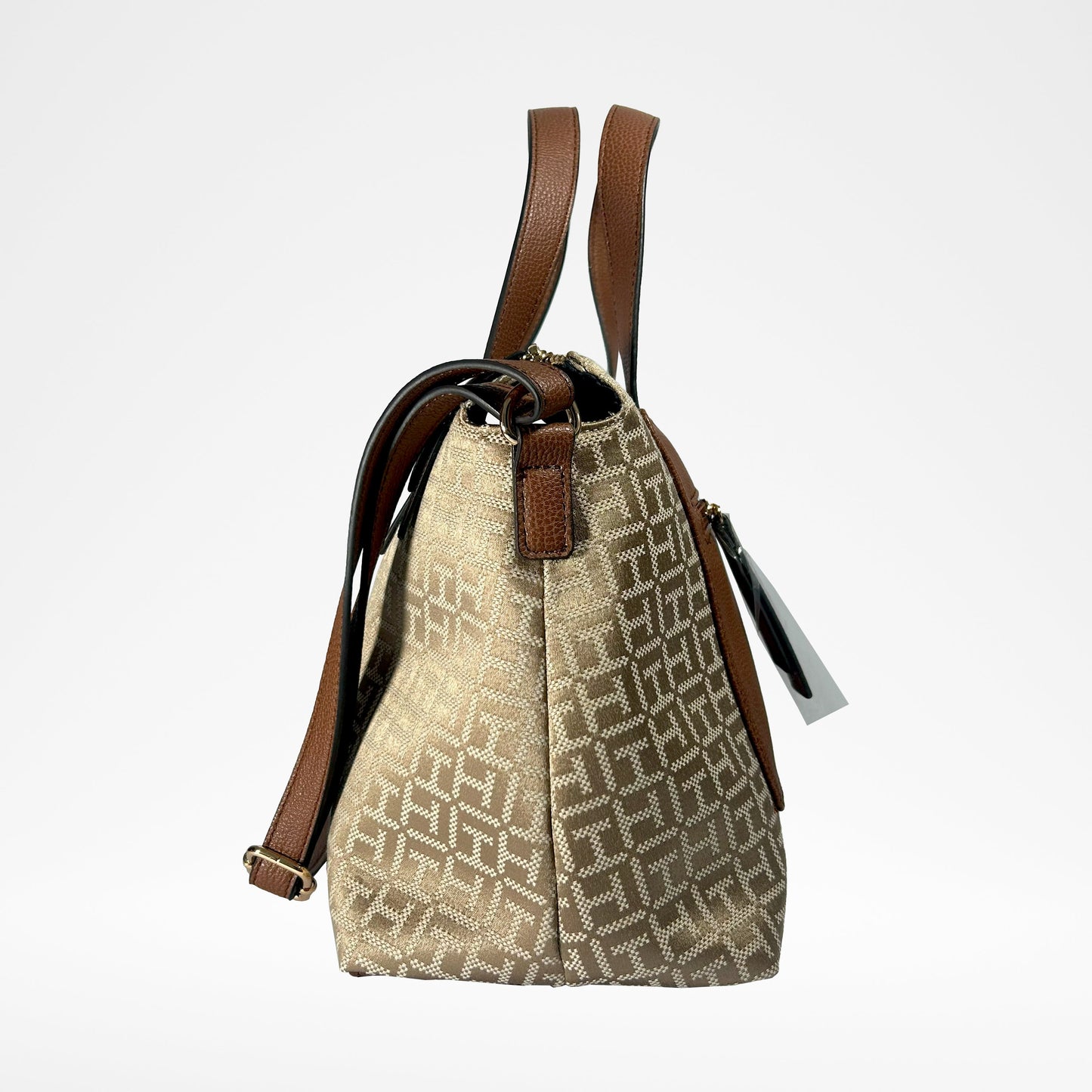 Bolsa Tommy Hilfiger marrón con herrajes dorados