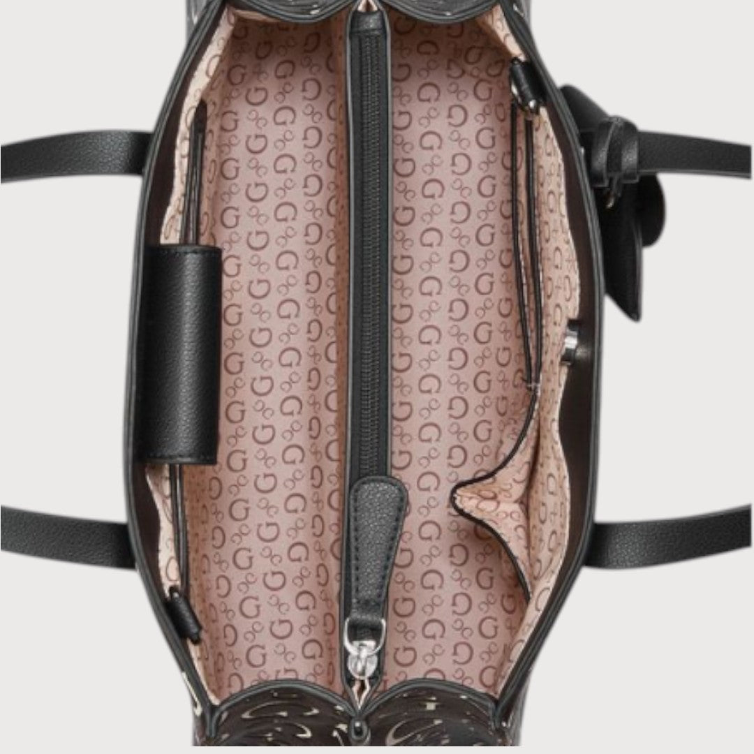 Tote Guess Negro con Monograma