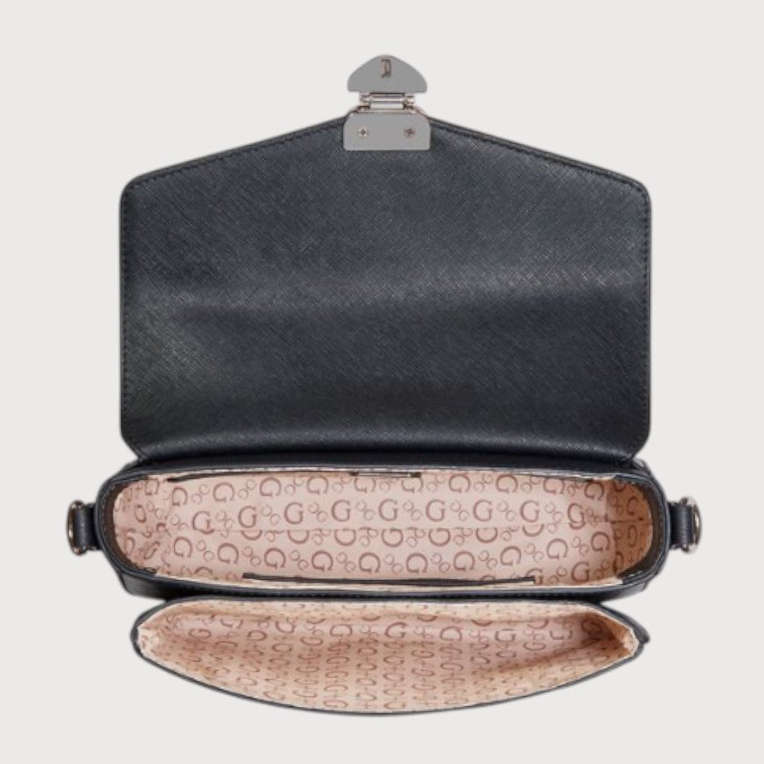 Crossbody negro Guess con monograma