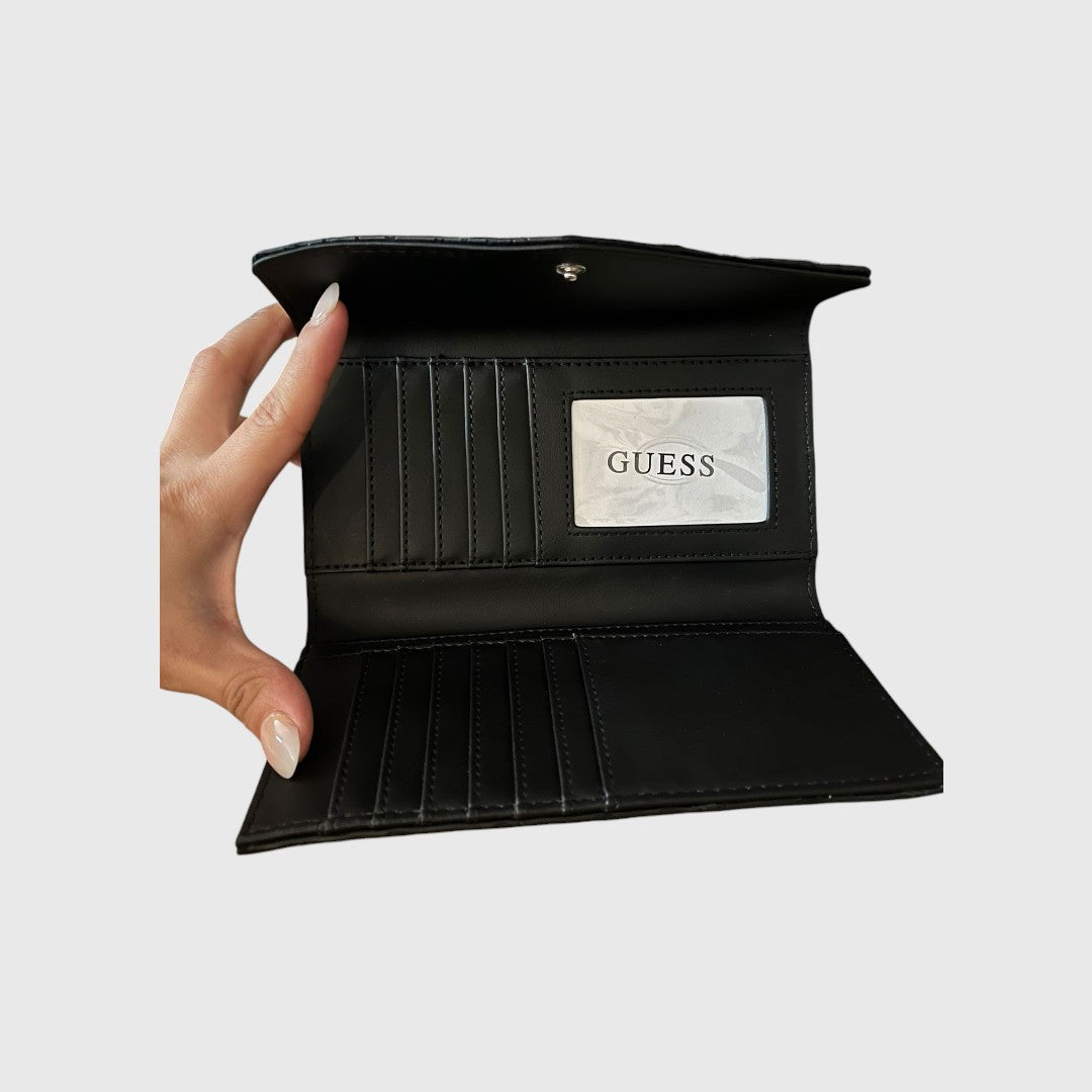 Billetera Guess Negro con logotipo