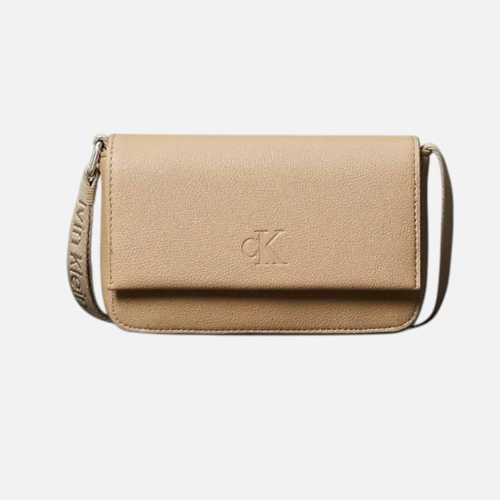 Bolso bandolera con solapa Calvin Klein Camel