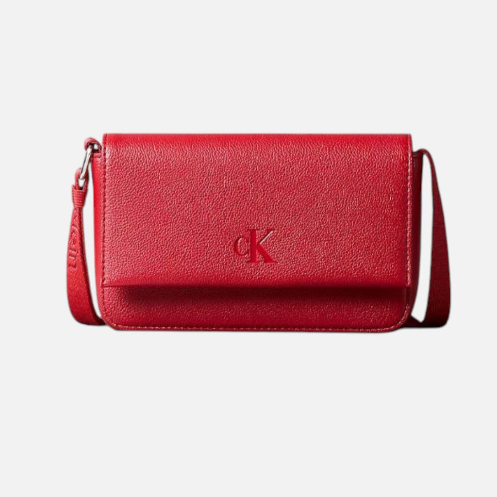 Bolso bandolera con solapa Calvin Klein Rojo