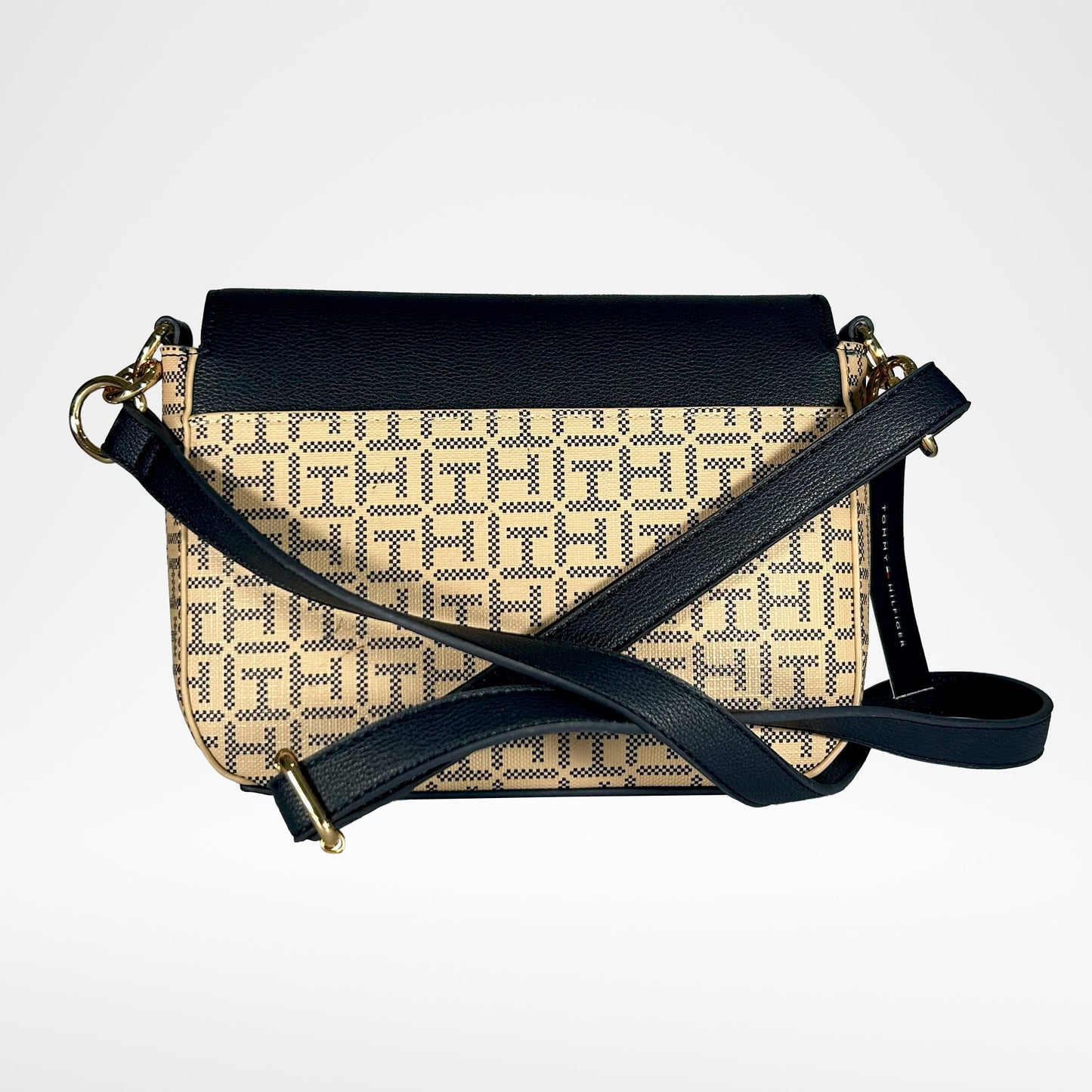 Bolso bandolera Tommy Hilfiger con correa ajustable en azul con beige
