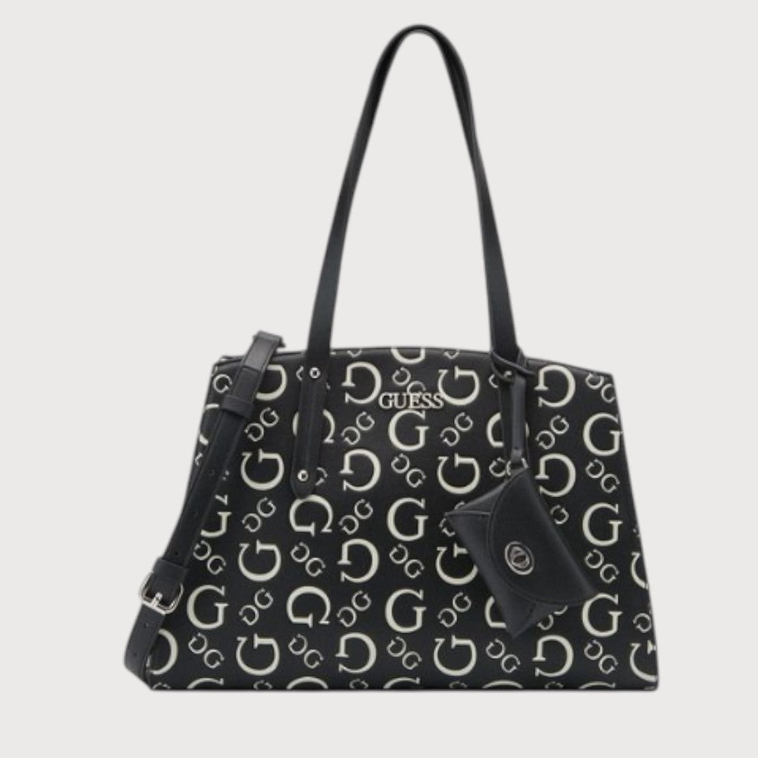 Tote Guess Negro con Monograma