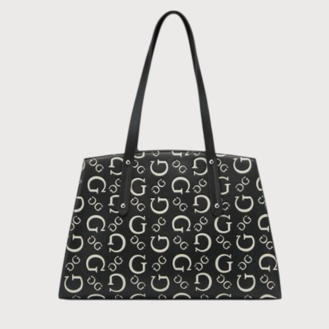 Tote Guess Negro con Monograma