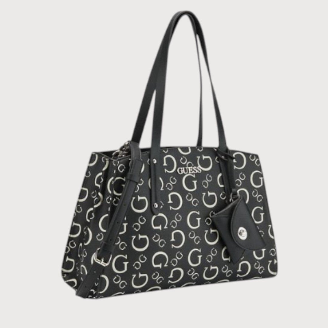 Tote Guess Negro con Monograma