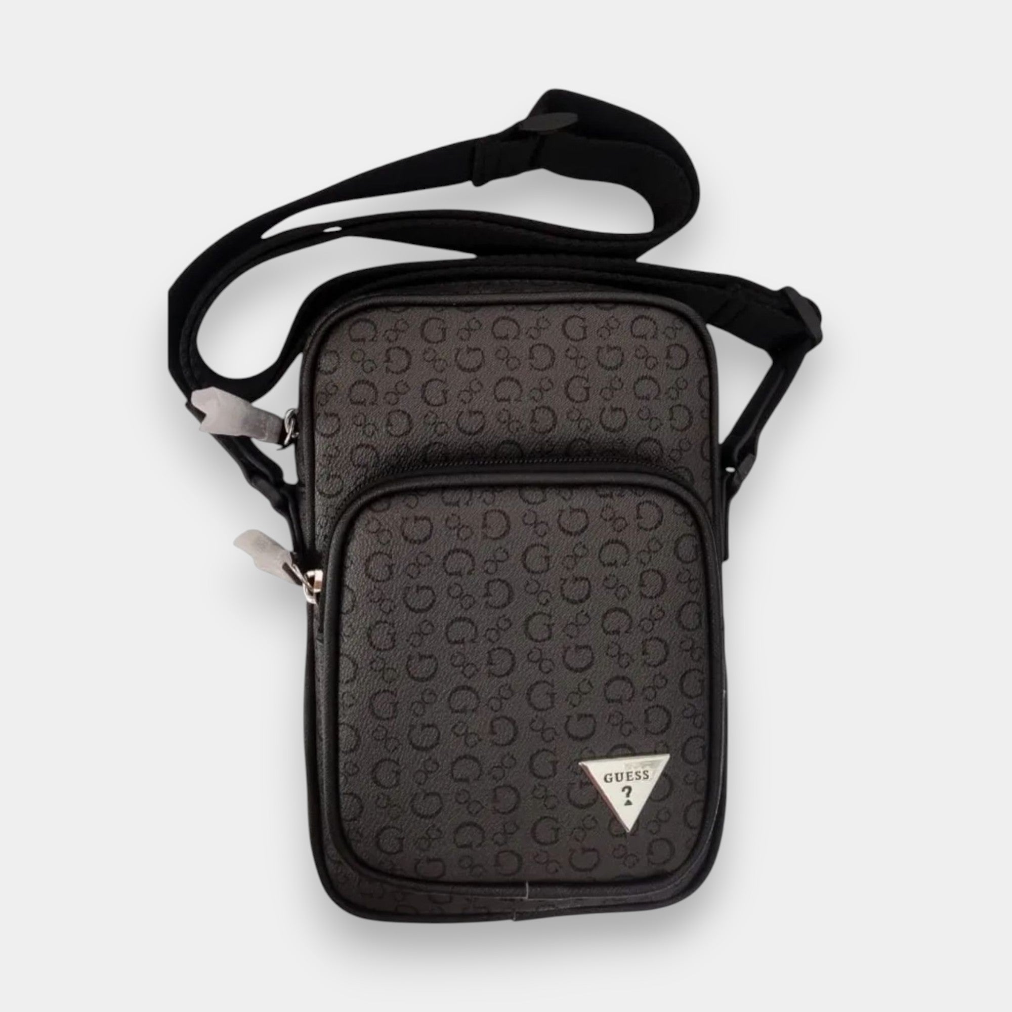 Bandolera Guess negro con monograma