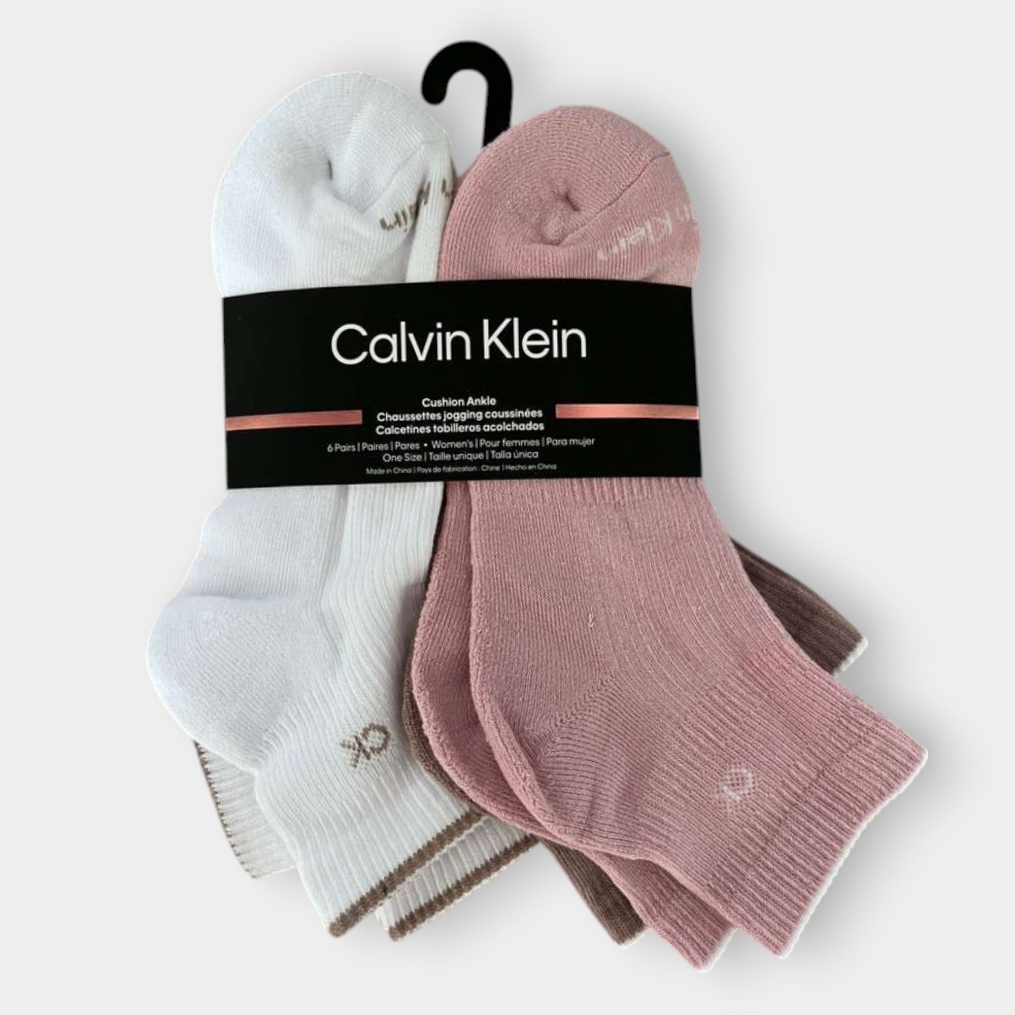 CALCETINES CALVIN KLEIN ROSA 6 PACK