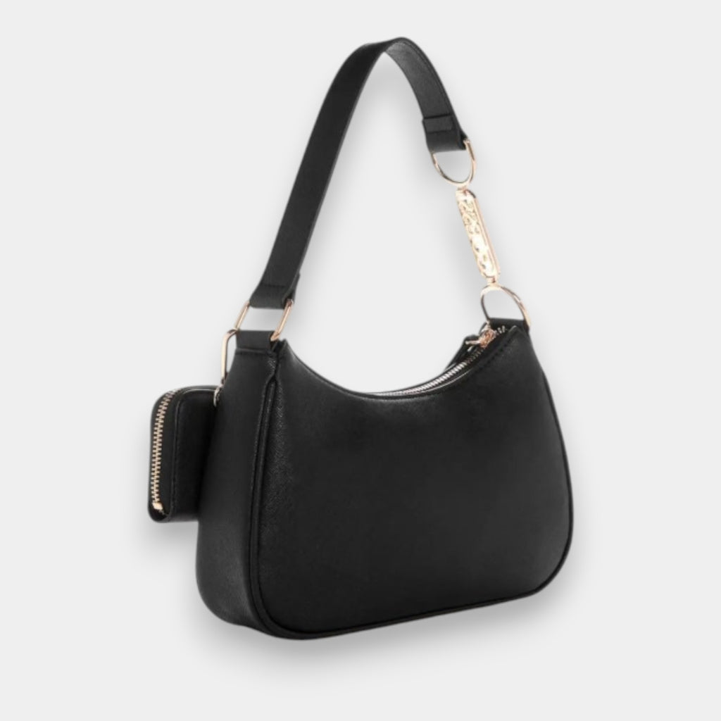 BOLSO DE HOMBRO  GUESS NEGRO CON MONEDERO