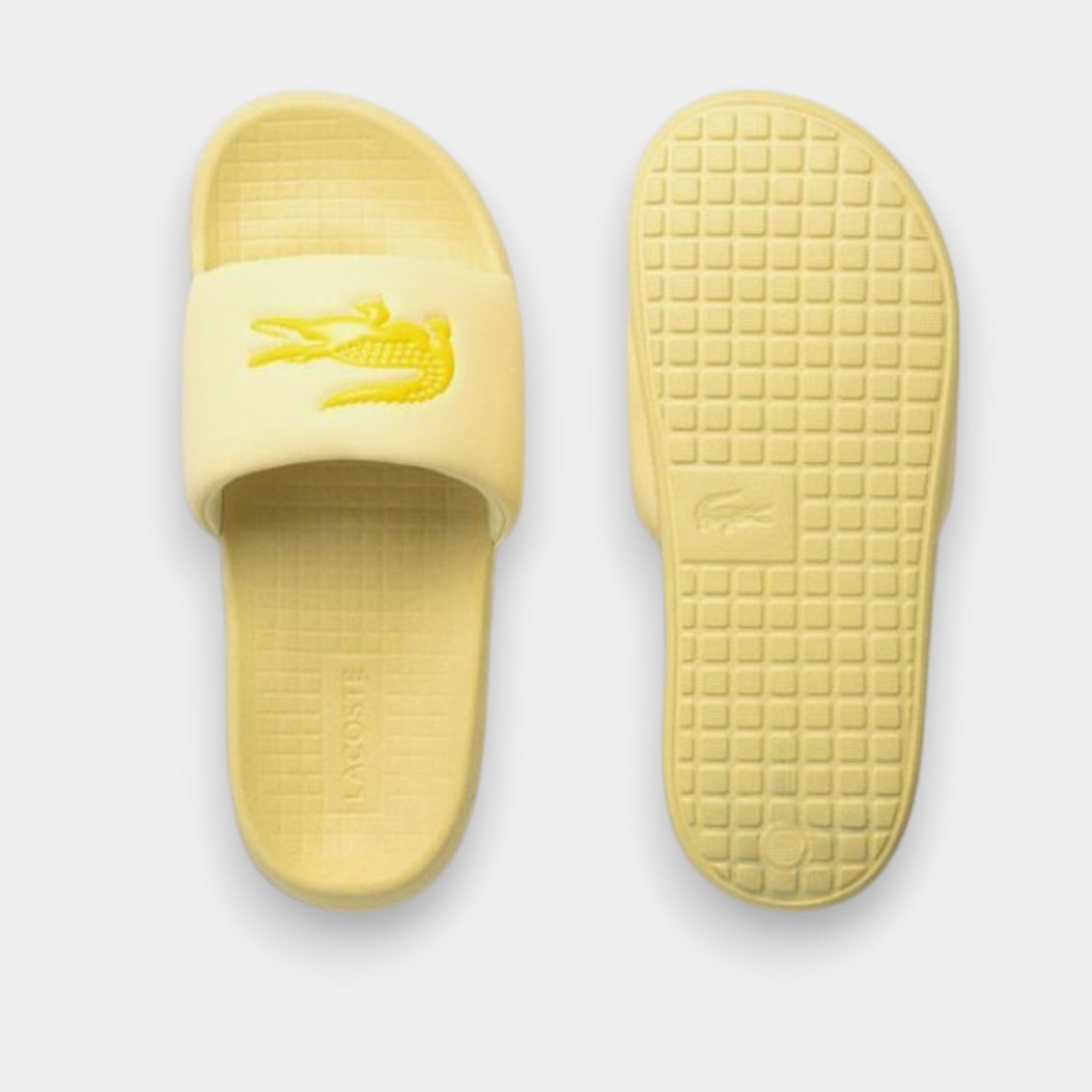 LACOSTE SANDALIA PLANA AMARILLA LOGO - 24 CM