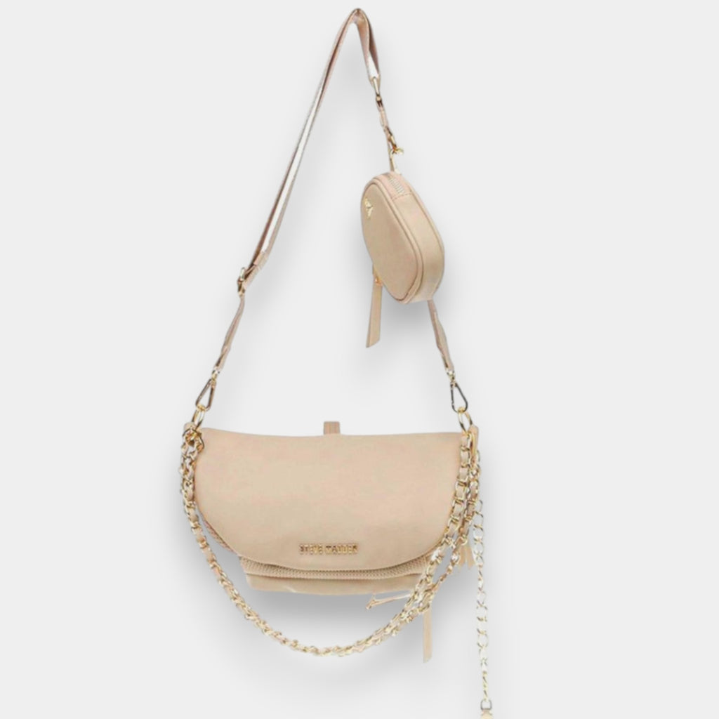 CROSSBODY BEIGE CON DORADO STEVE MADDEN
