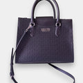 Bolso Satchel Guess negro con monograma