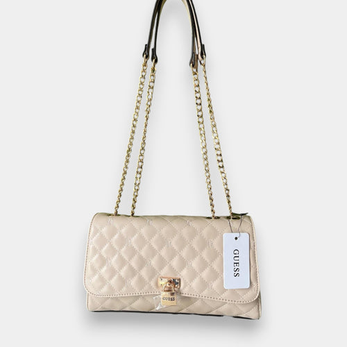 Bolso Crossbody  Guess Ramona Beige con cadena