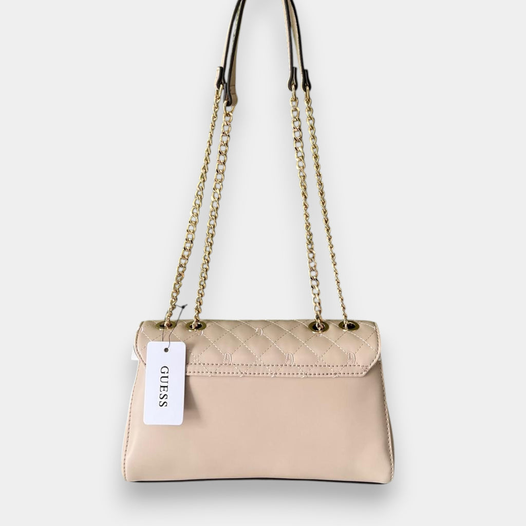 Bolso Crossbody  Guess Ramona Beige con cadena