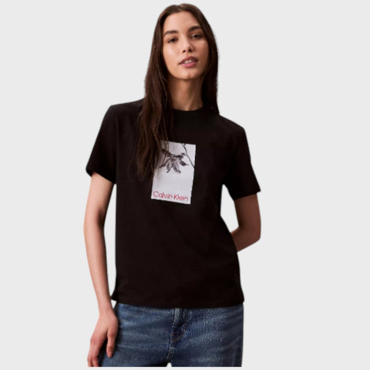 Playera Calvin Klein con gráfico fotográfico floral (S)