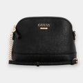 CROSSBODY PEQUEÑO GUESS NEGRO CON PLACA DE LA MARCA