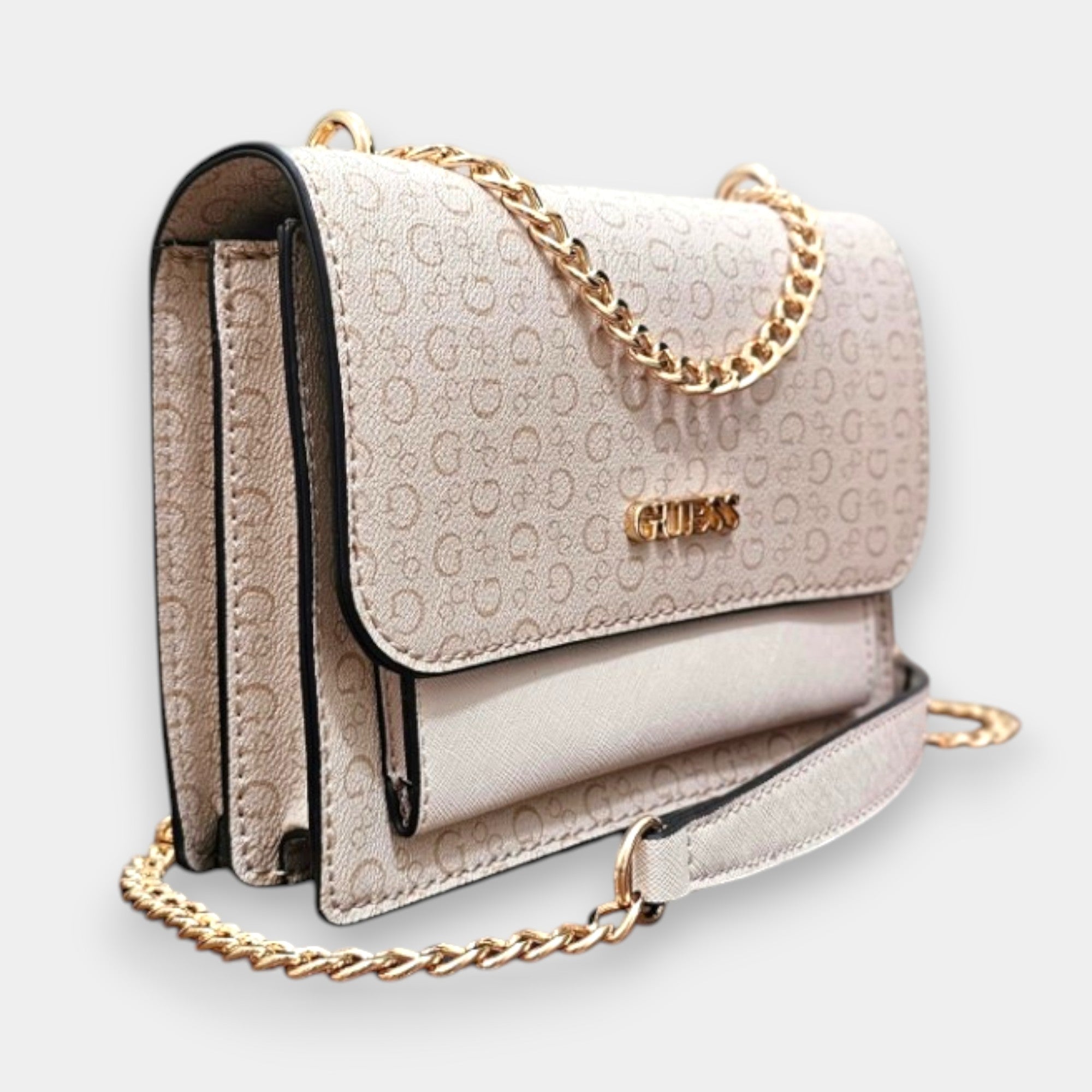 Bolso Guess BEIGE CONVERTIBLE EN CROSSBODY CON MONOGRAMA