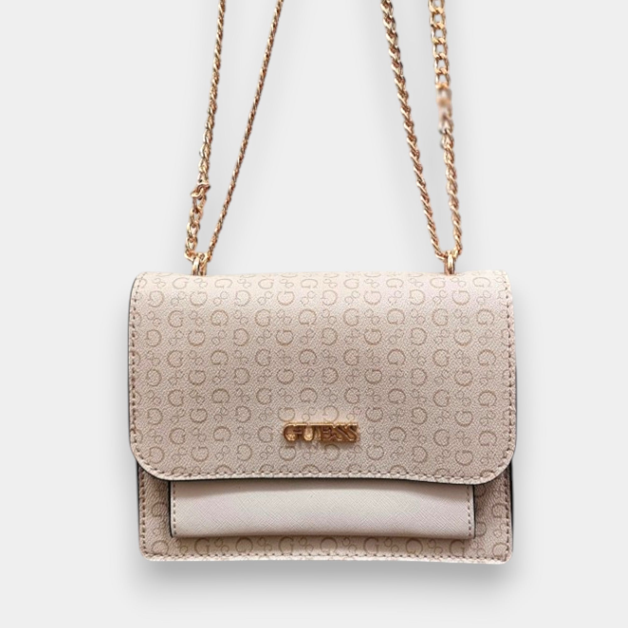 Bolso Guess BEIGE CONVERTIBLE EN CROSSBODY CON MONOGRAMA