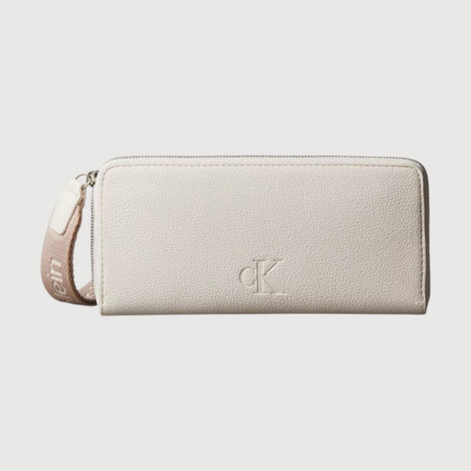 Cartera de muñeca con cremallera Calvin Klein color Tiza