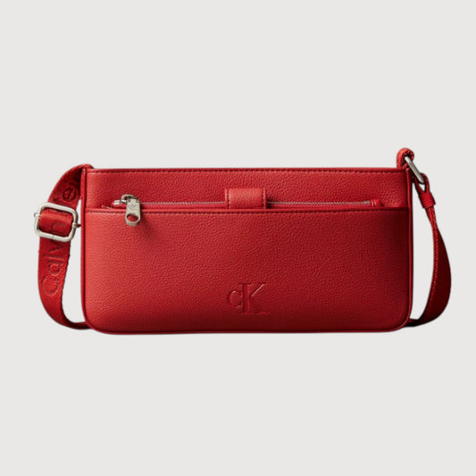 Bolso bandolera con cremallera para teléfono Calvin Klein Roja