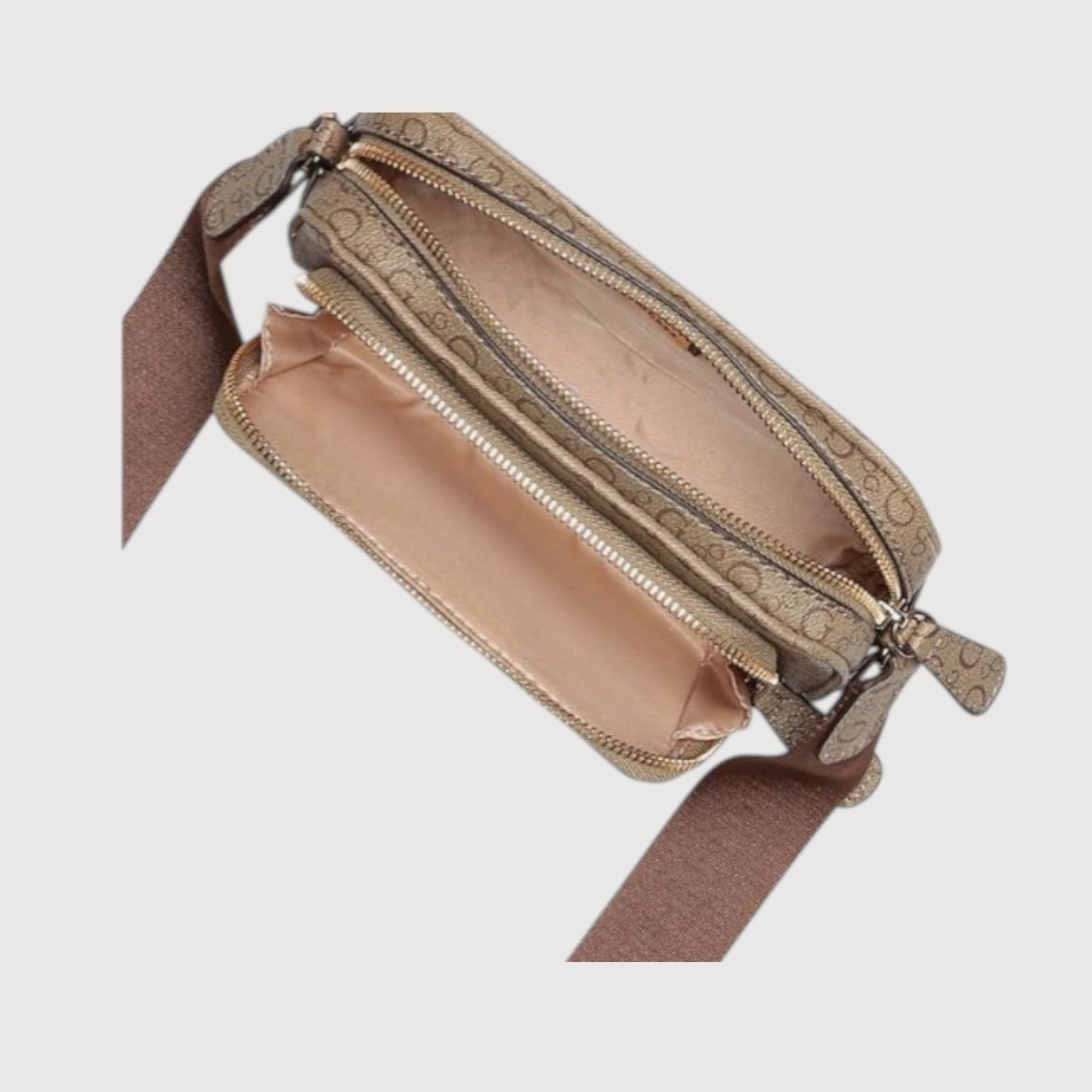 Mini bandolera con cremallera superior azafrán, Moca Guess
