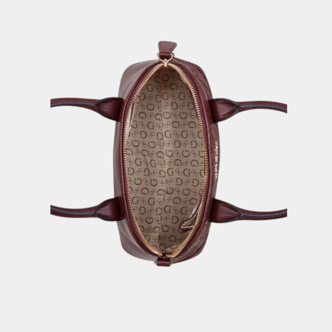 Bolso Satchel Guess color vino