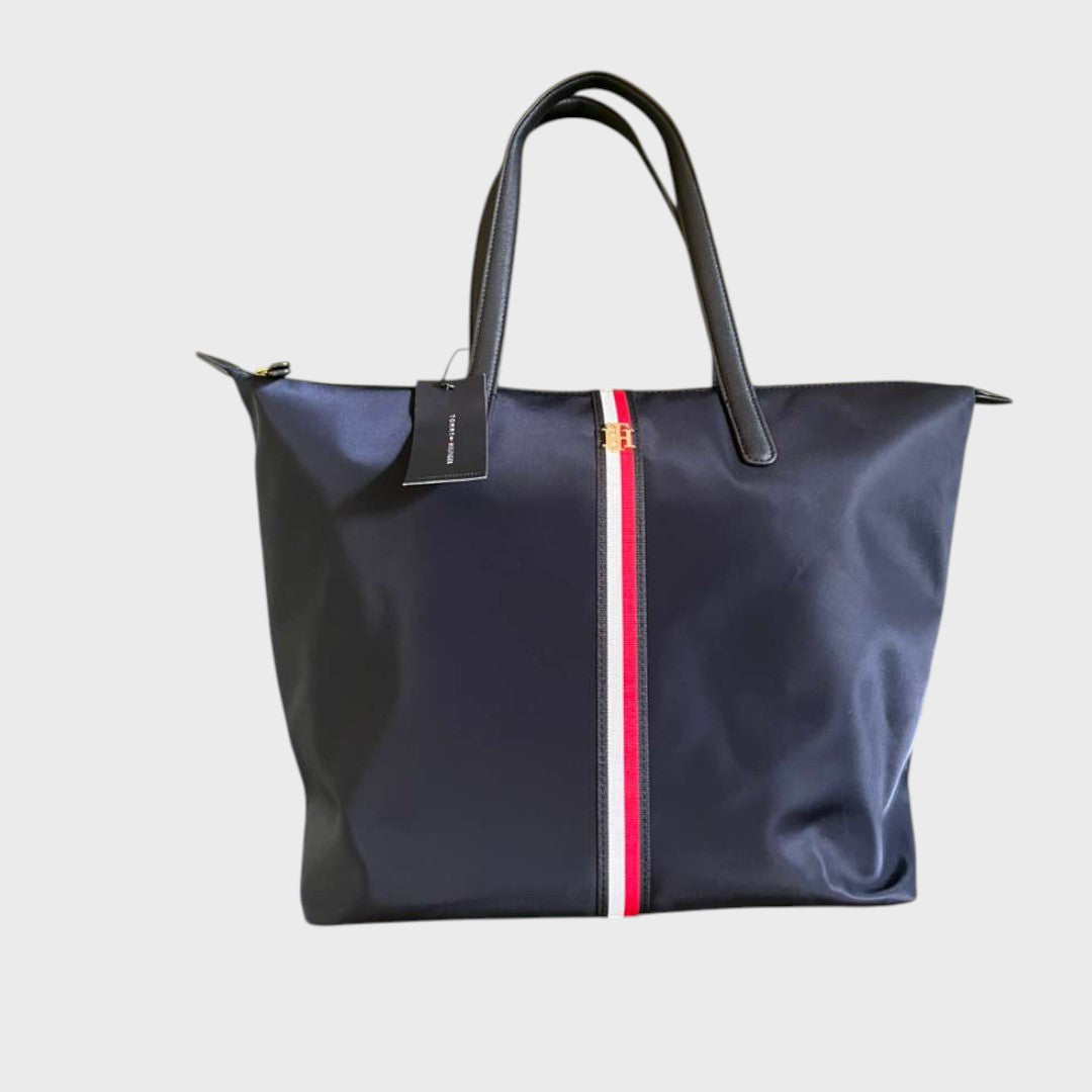 Bolsa Tote Tommy Hilfiger de tela color Azul Marino