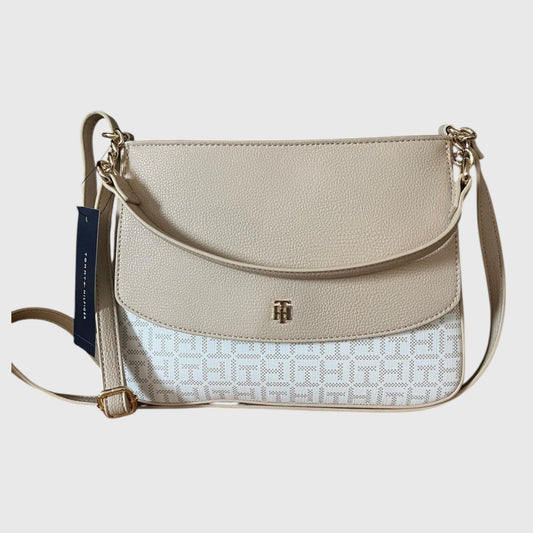 Bolso con logotipo beige de Tommy Hillfiger