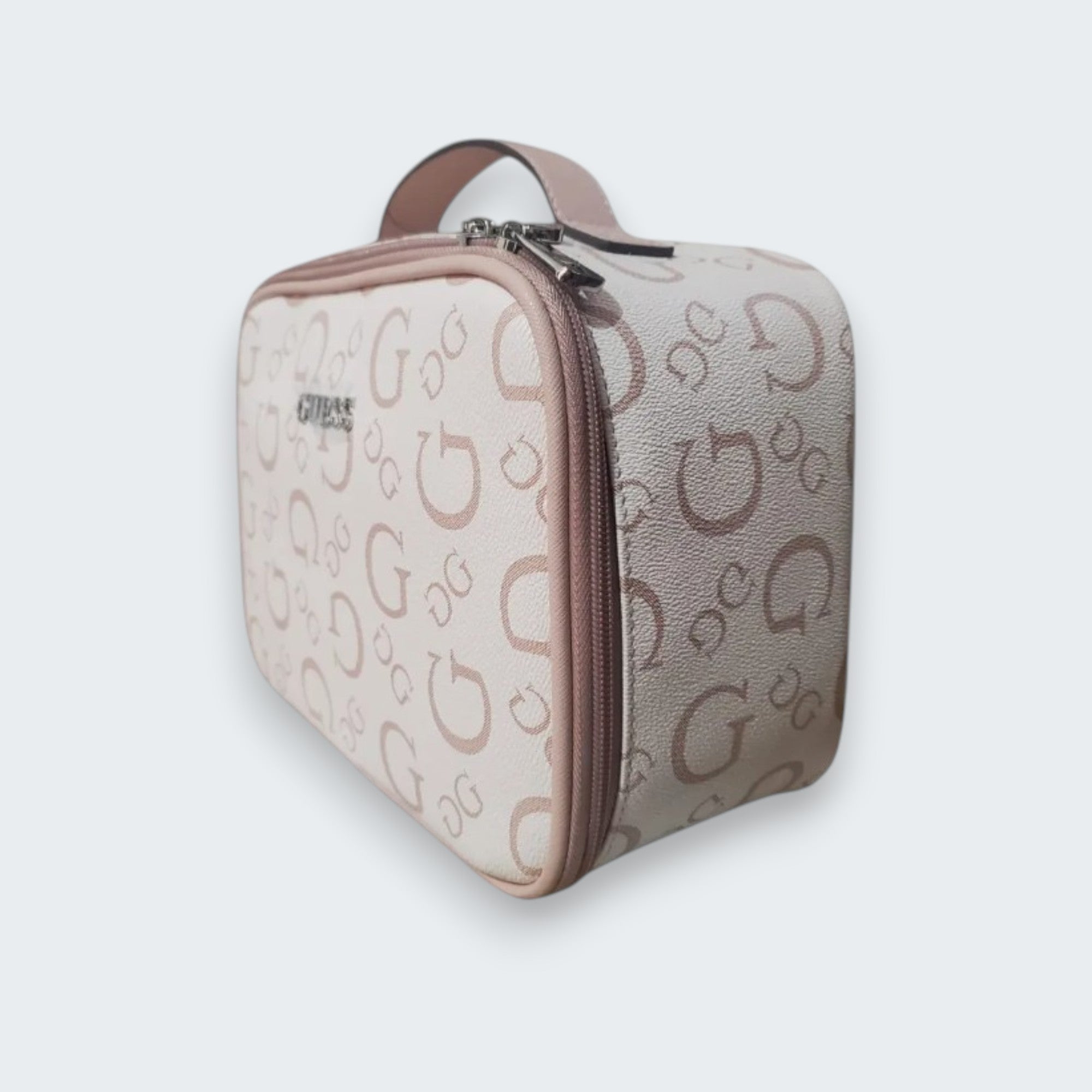 Cosmetiquera Guess Blanca con rosa