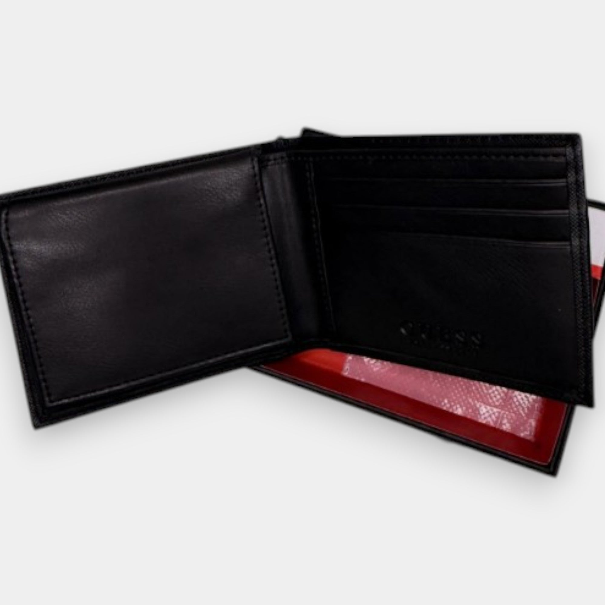 Billetera Guess negra con Logotipo metalico