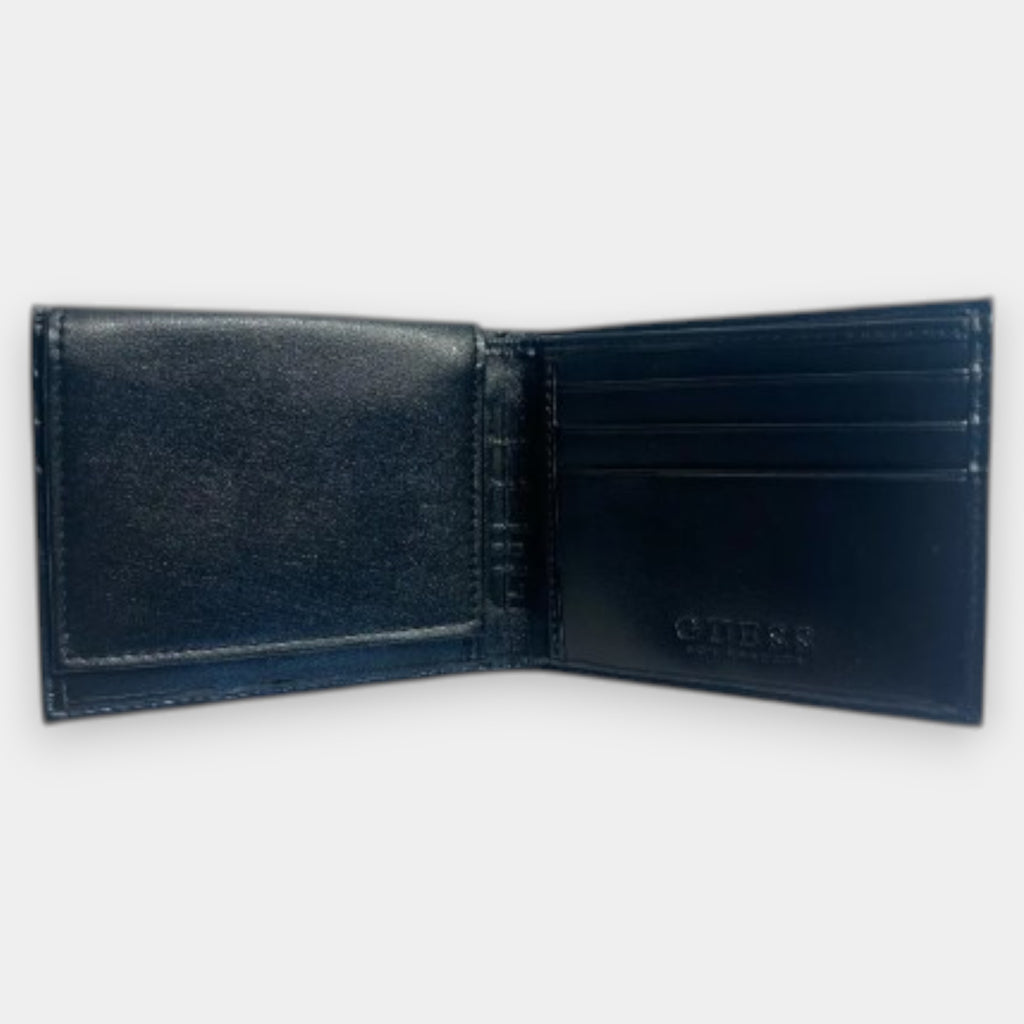 Billetera Guess negra con placa