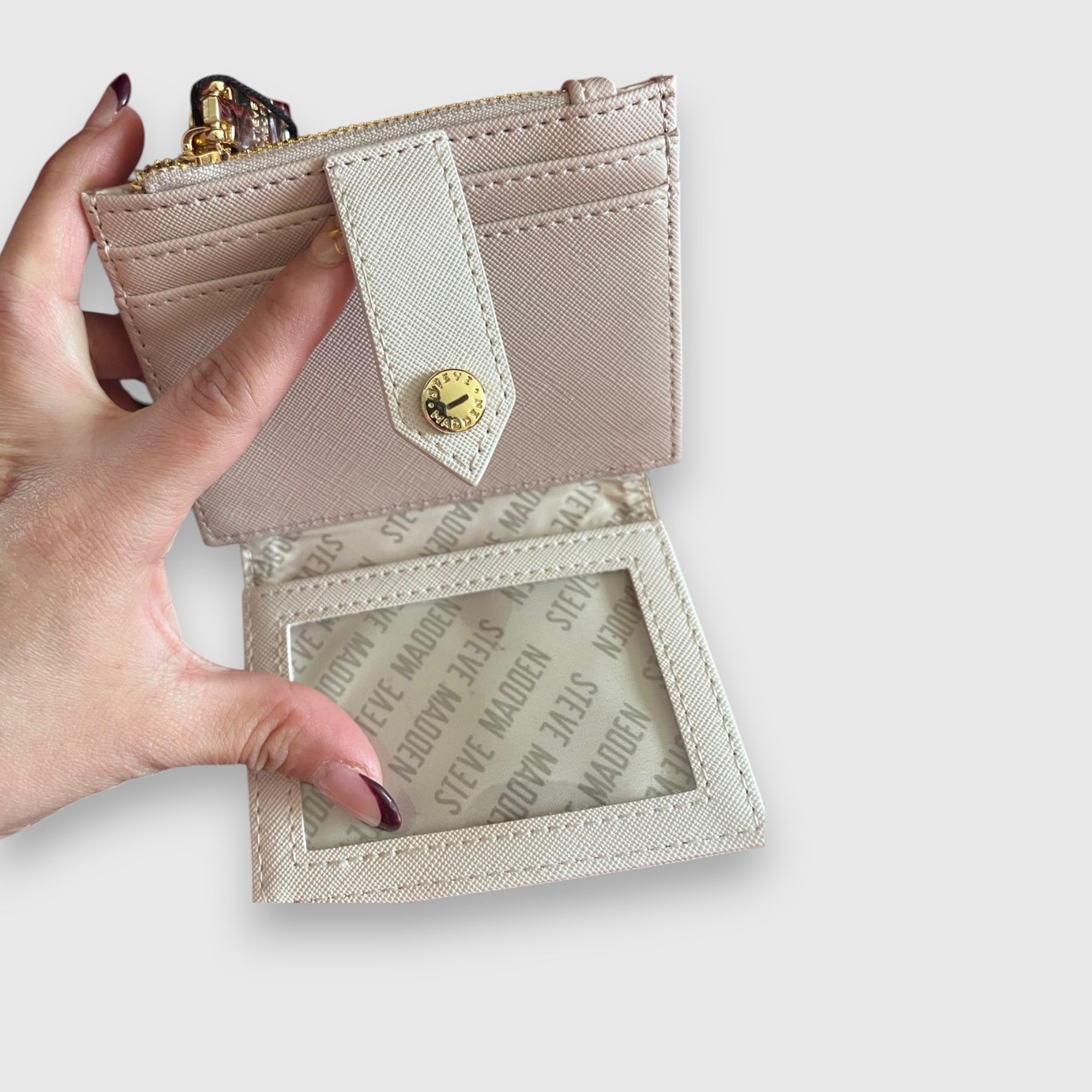 Tarjetero Steve Madden beige