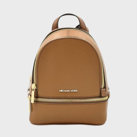 Mochila Michael Kors Rhea Mediana De Bloques De Color Cafe