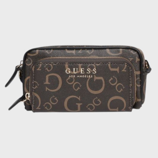 Mini bandolera con cremallera superior azafrán, Cafe Guess